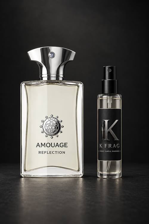 Amouage Reflection и K FRAG декант един до друг