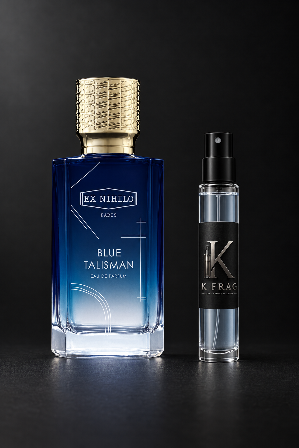 Ex Nihilo Blue Talisman и K FRAG декант един до друг