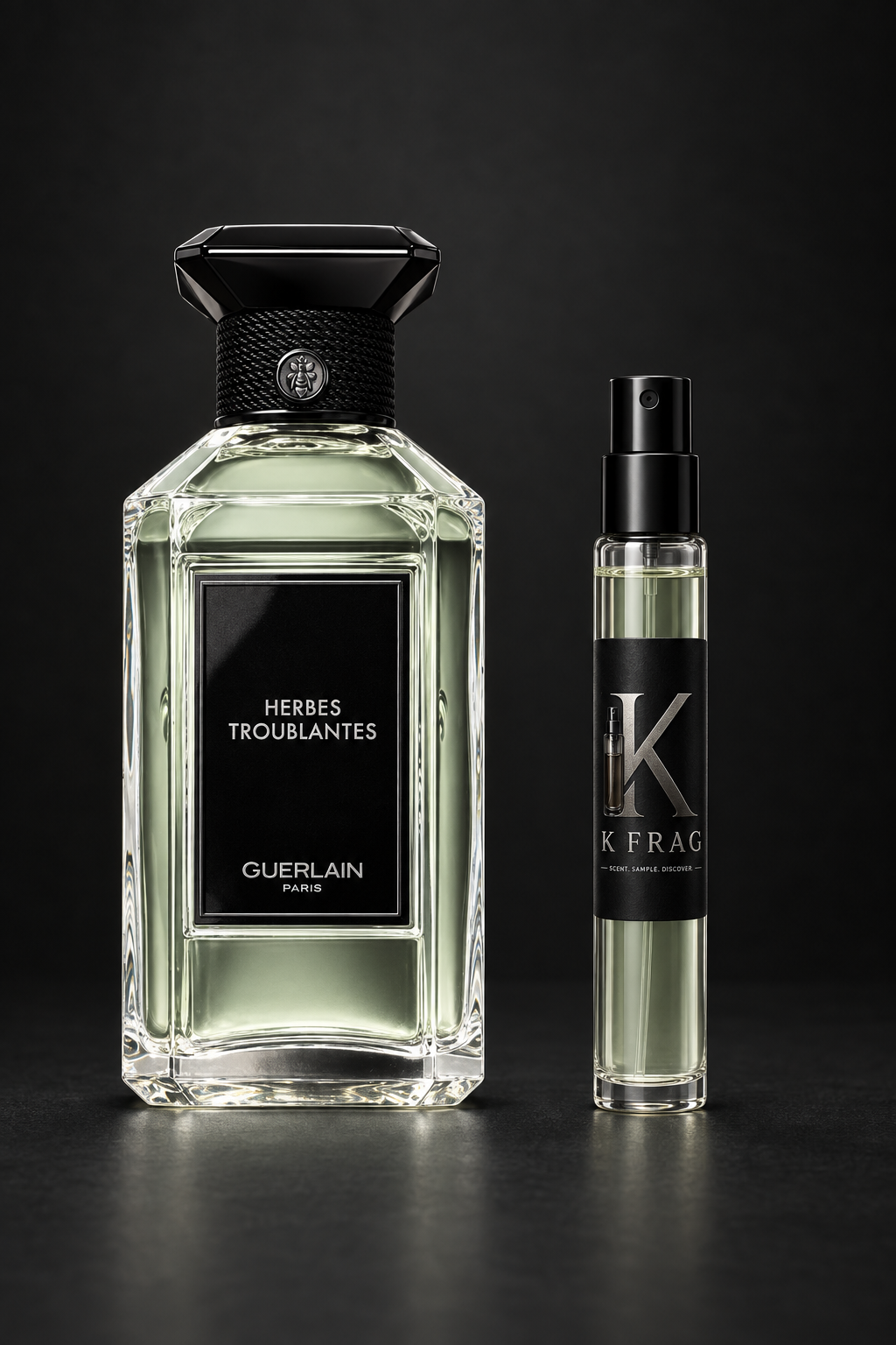 Guerlain Herbes Troublantes и K FRAG декант един до друг