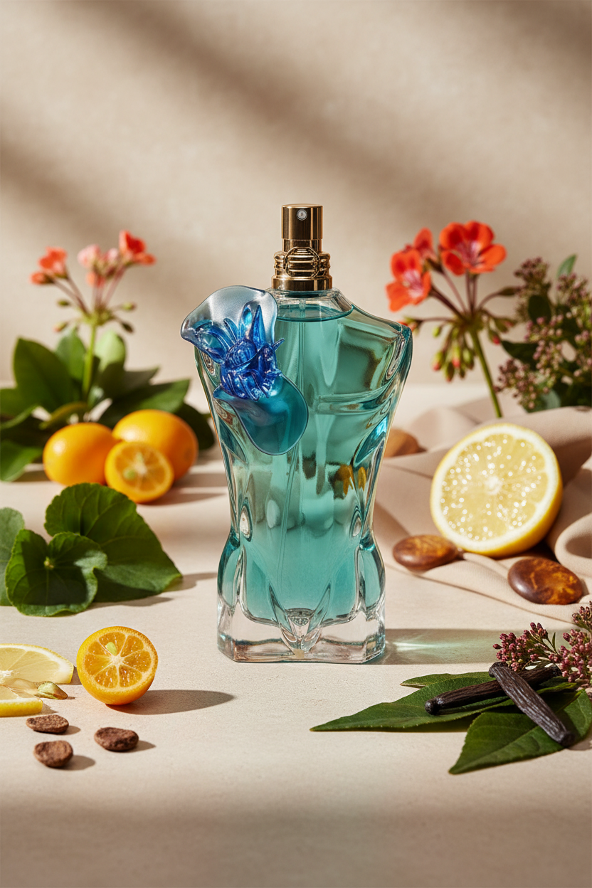 Jean Paul Gaultier Le Beau Flower Edition — Citrus & Botanical Editorial