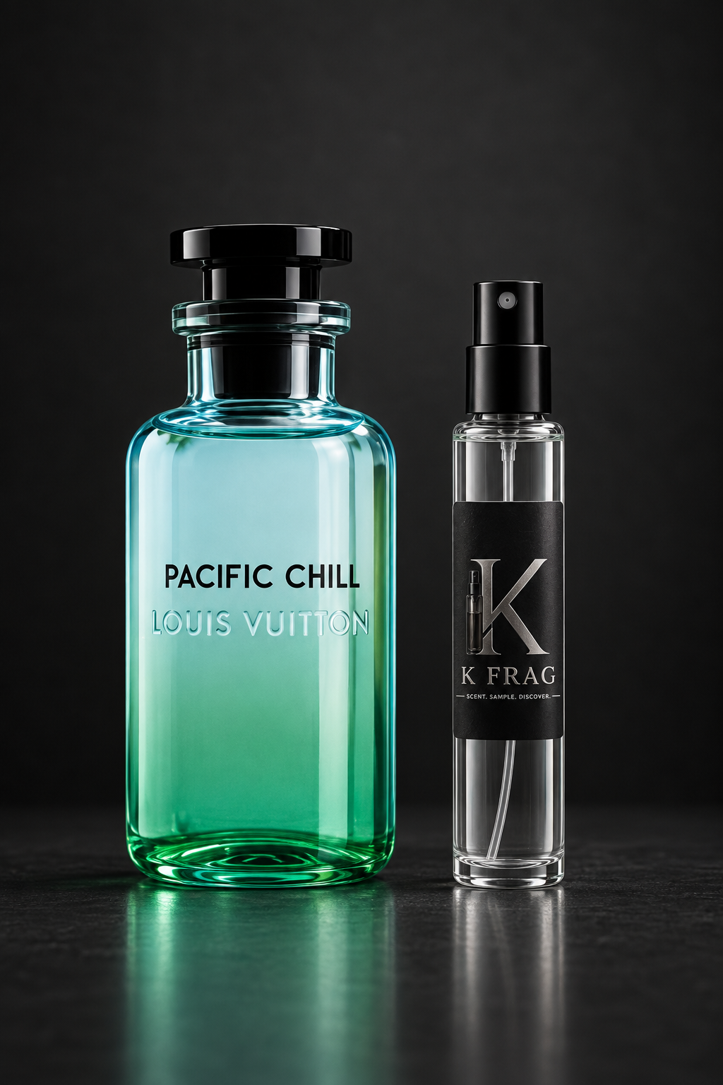 Louis Vuitton Pacific Chill по новата снимка, до K FRAG декант