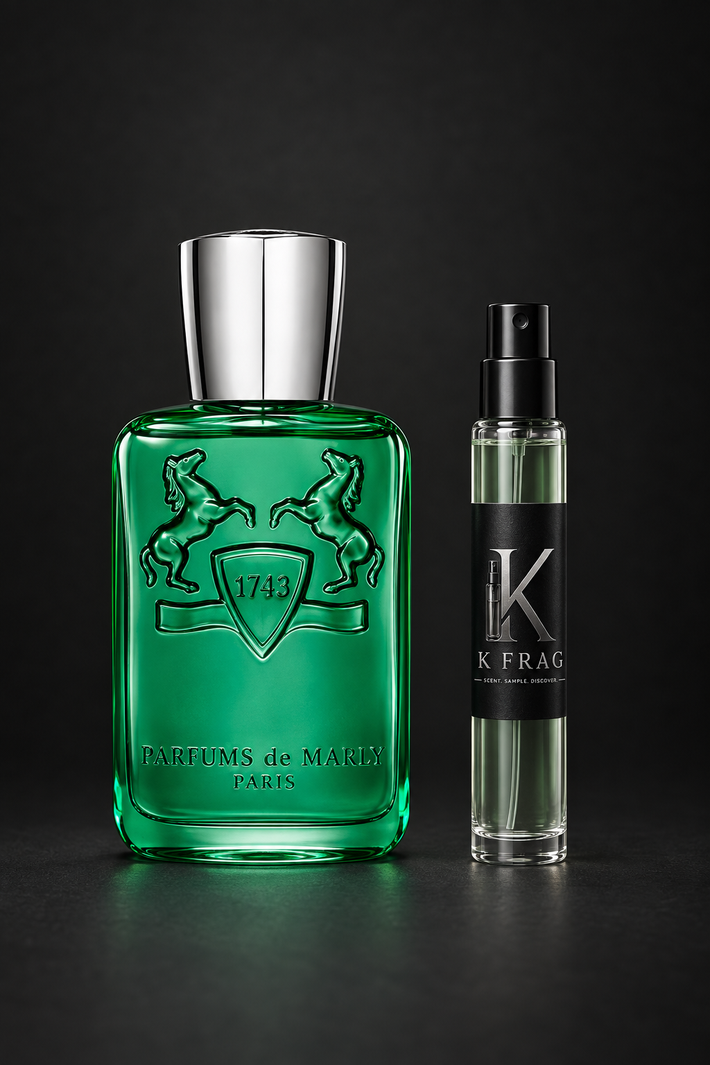 Parfums de Marly Greenley и K FRAG декант един до друг
