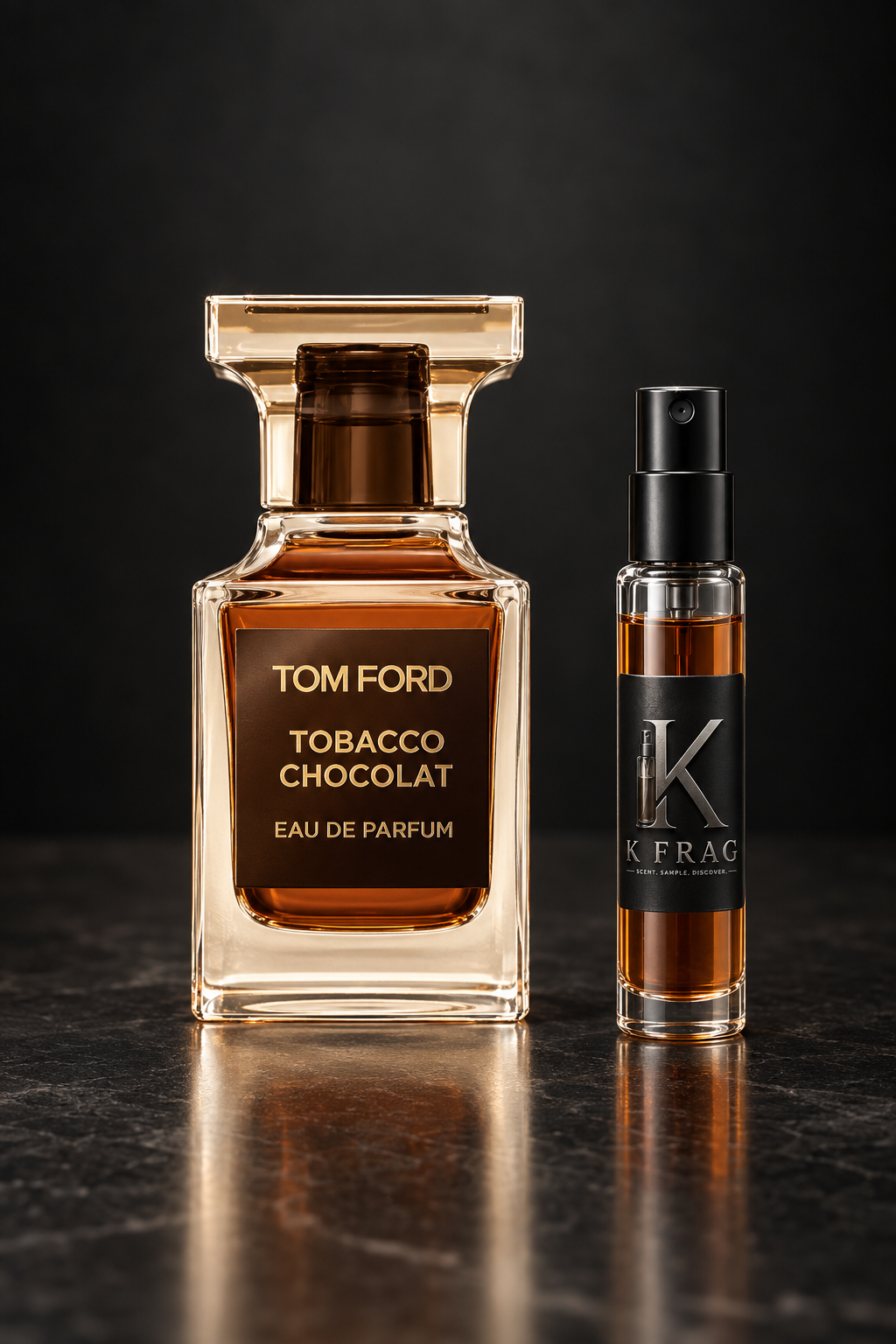 Премиум продуктова снимка на TOM FORD и K FRAG декант