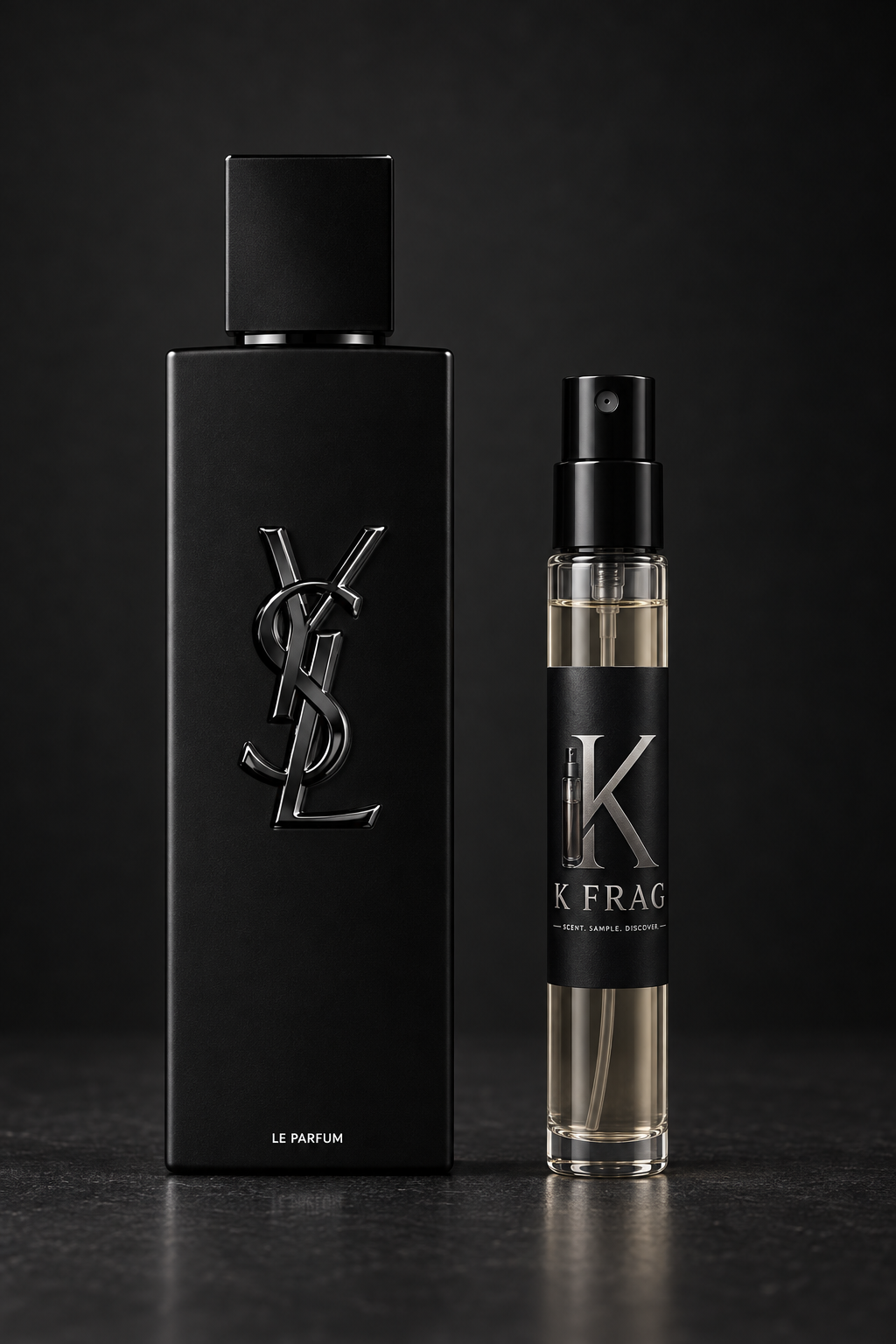 YSL MYSLF Le Parfum и K FRAG декант един до друг